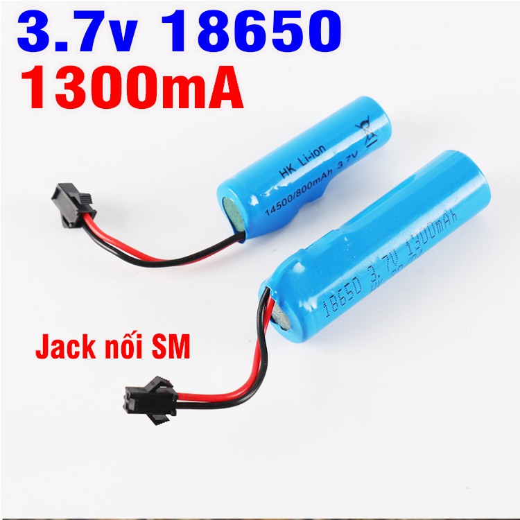 Pin 3.7v 18650 dung lượng cao 1300mah cổng nối SM dùng cho xe mô hình