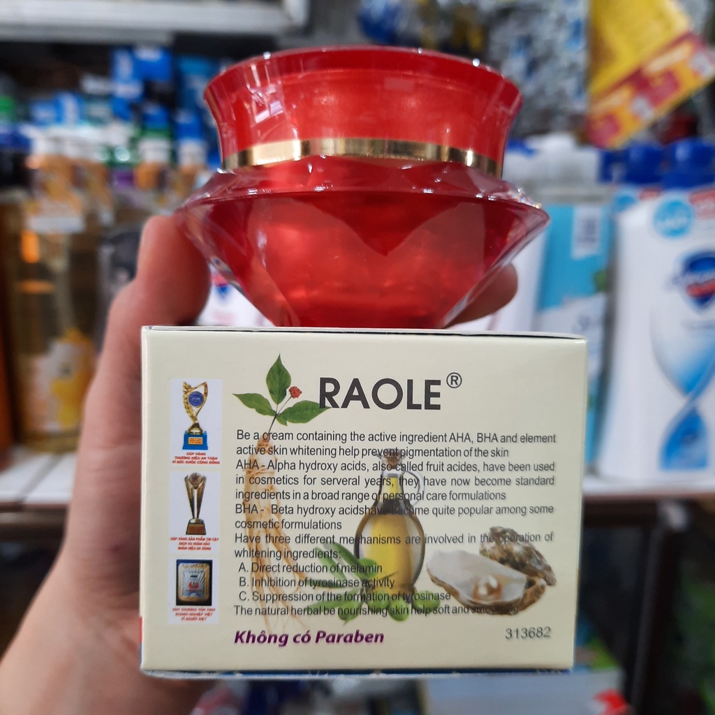 Kem trắng da Raole ngừa lão hóa, sẽ khít lỗ chân lông 12g