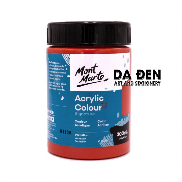 [DA ĐEN] Màu Mont Marte Signature Acrylic Colour 300ml (10.1-oz) - Vermilion