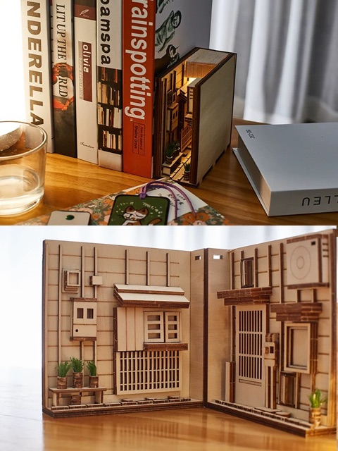 Chặn sách mô hình ngõ nhỏ Tokyo DIY