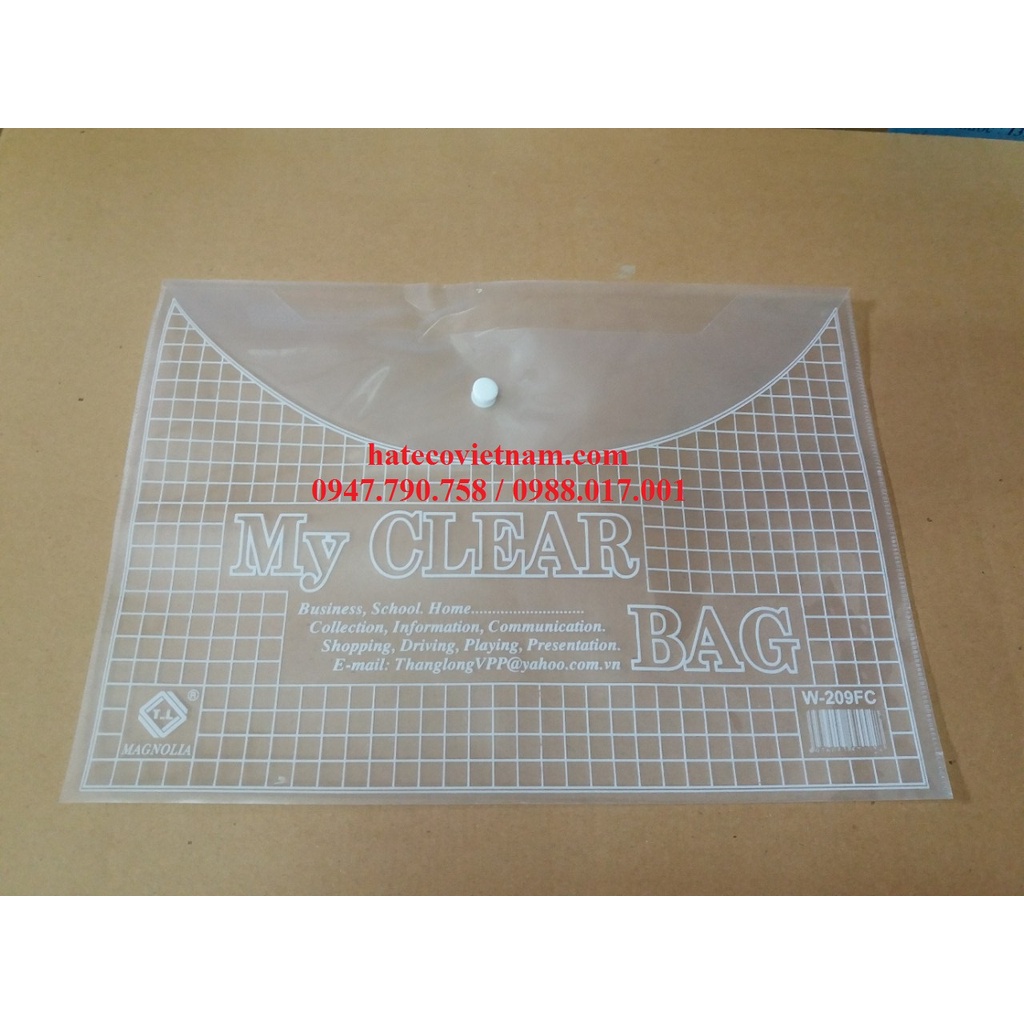 Túi Clearbag - Túi khuy đựng hồ sơ có cúc - Bìa nút - Clear bag