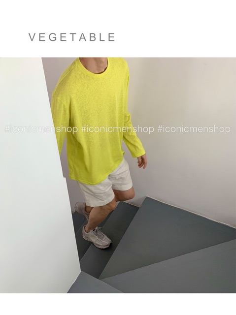 Áo thun nam dài tay fom rộng , vải cotton giấy