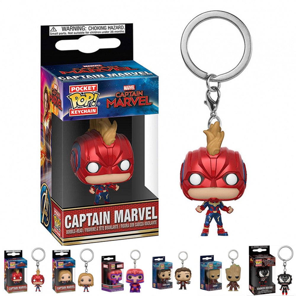 Funko Pop Avengers Series Action Figure Keychain Venom Captain Marvel Magneto HOT SALE