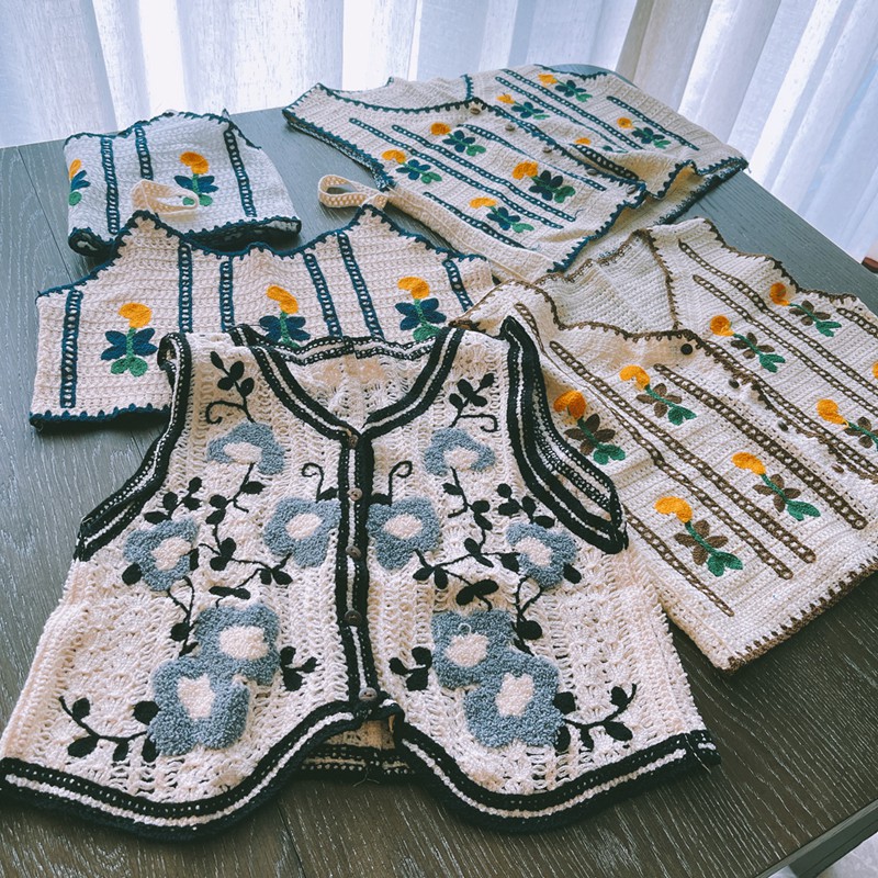 |AL13| Áo len ghile/ áo dây len họa tiết thổ cẩm phong cách vintage