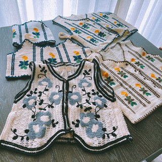 |AL13| Áo len ghile/ áo dây len họa tiết thổ cẩm phong cách vintage
