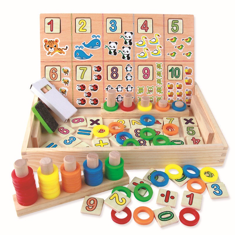Đồ chơi giáo dục giúp bé tập đếm số và phép tính, hộp phép tính mầm non