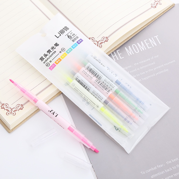 Bút Highlight Pastel Dạ Quang 2 Đầu, Bút Đánh Dấu Nhớ Cute - BEYOU