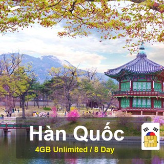 Sim 4G Đi Hàn Quốc 8GB NGHE GỌI Từ 5 - 8 Ngày