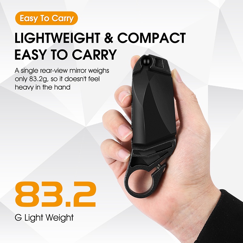 Gương Chiếu Hậu Gấp Gọn Điều Chỉnh Xoay 360 Độ Tiện Dụng° Gương Chiếu Hậu Xoay Được Bằng Hợp Kim Màu Đen Dành Cho Xe Đạp
