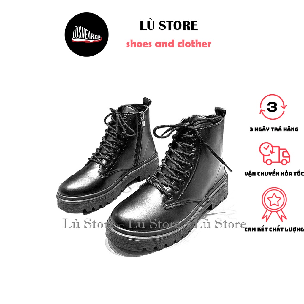 Giày boot nữ ullzang 🧡HÀNG TRUNG🧡 thời trang màu đen siêu hót full box bill - Jumestore