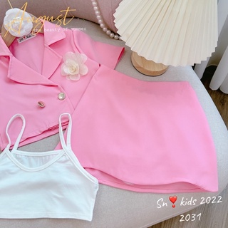 Set vest cộc 3 ct cho bé gái