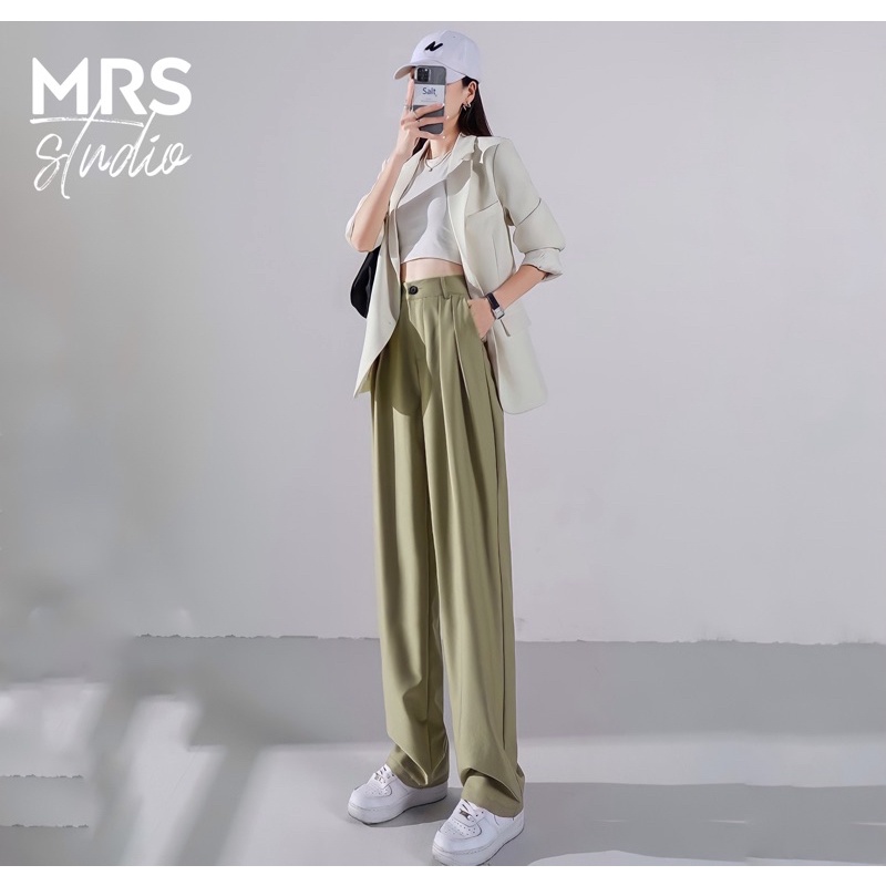 Quần tây nữ ống rộng MRS quần ống rộng nữ 1 cúc tôn dáng có bigsize đi học, đi chơi MRQ010G