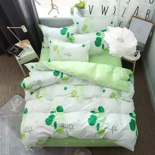 Bộ Chăn Ga Gối Cotton Poly Nhập Khẩu-Cây Xanh
