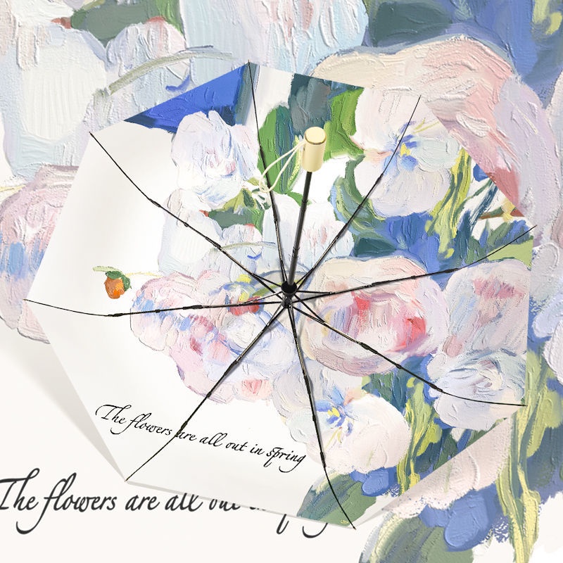 Dù Che Nắng 50% Bằng Titan Siêu Nhẹ Chống Tia Cực Tím Hai Lớp Màu Bạc