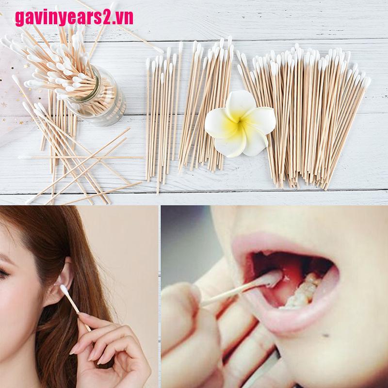 Set 100 Tăm Bông Y Tế Tay Cầm Dài Bằng Gỗ 6 ''