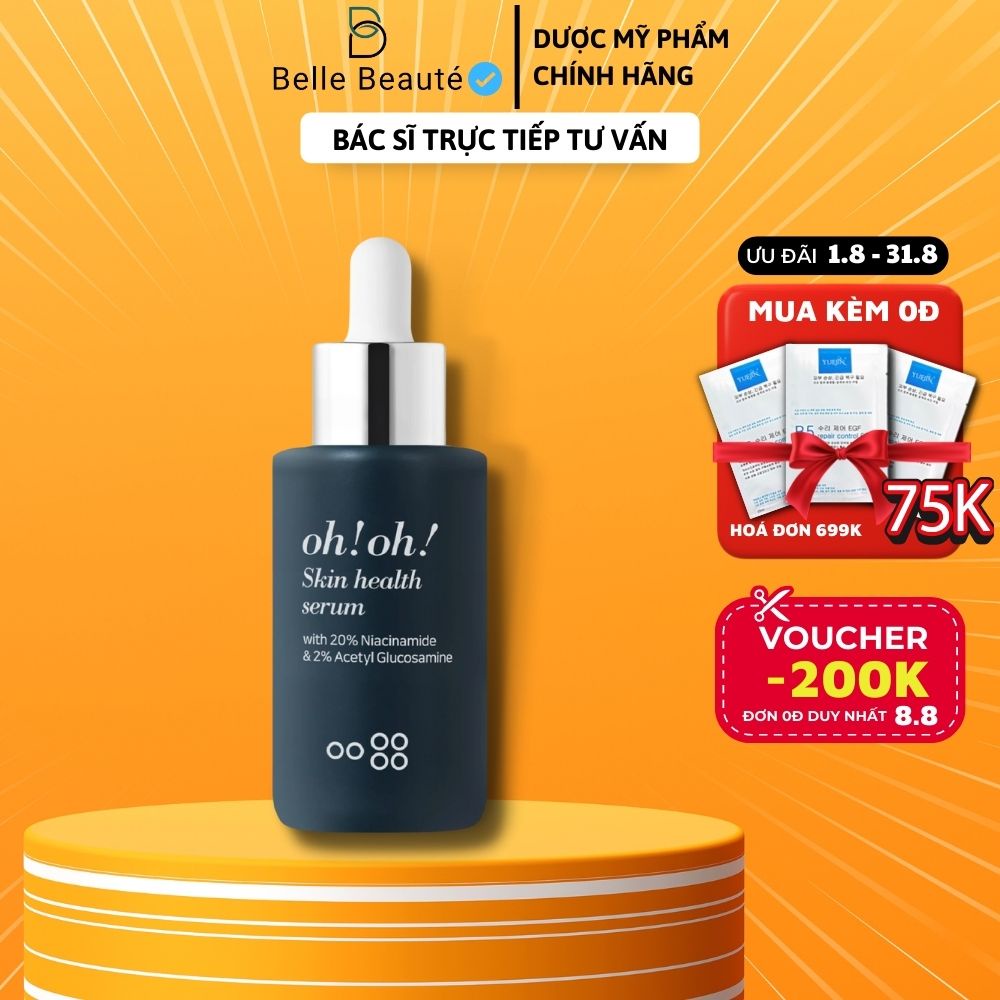 Serum dưỡng sáng giảm thâm nám, thu nhỏ lỗ chân lông Oh! Oh! Skin Health 20% Niacinamide 30ml 10ml