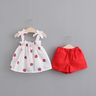 Set dâu tây áo 2 dây