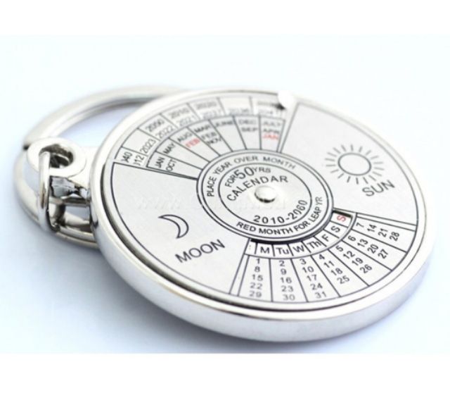 Móc khóa inox kèm lịch vạn niên