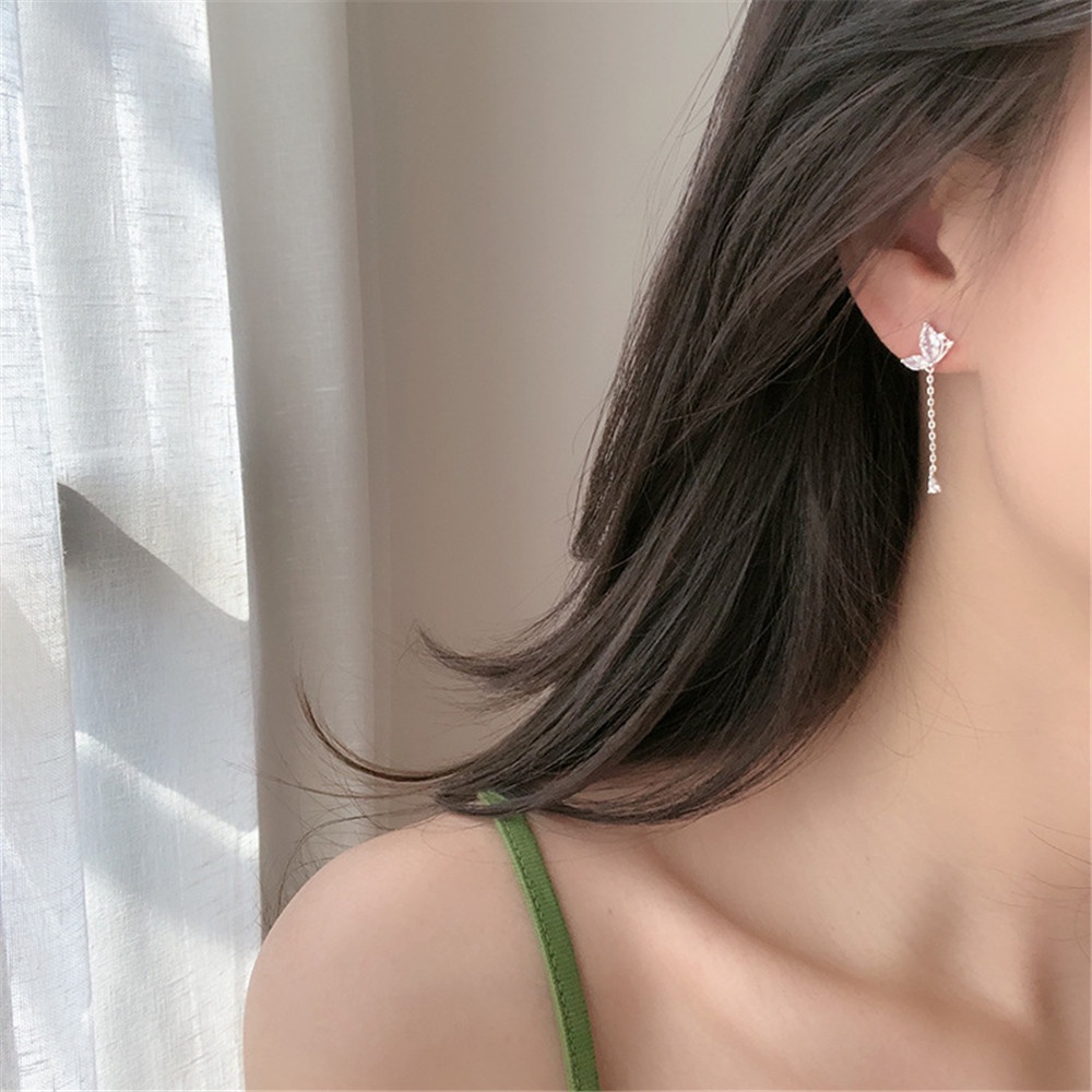 Bông Tai DạNg DàI Tua Rua HìNh Tim/BướM Xinh XắN
