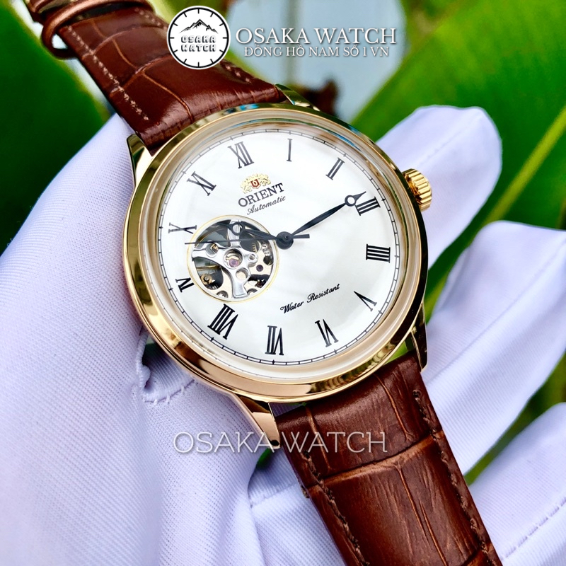 Đồng Hồ Nam Cơ Automatic Orient Cabalero Dây Da Số La Mã Hàng Cao Cấp Mới - Trắng Vàng