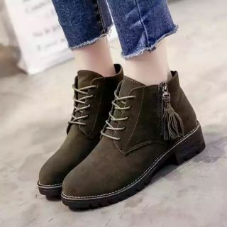 Giày cao cổ nữ kéo khóa
