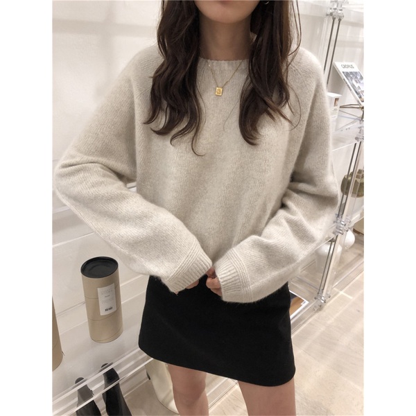 Áo Sweater Cổ Tròn Dáng Rộng Thiết Kế Mới Thời Trang Mùa Thu Đông Dành Cho Nữ