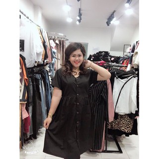 Đầm midi nút gỗ 60-90kg (tranghai_bigsize)