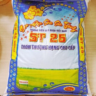 GẠO NGON NHẤT THẾ GIỚI BỊCH 10KG ST25 Dẻo mềm cơm vừa ăn