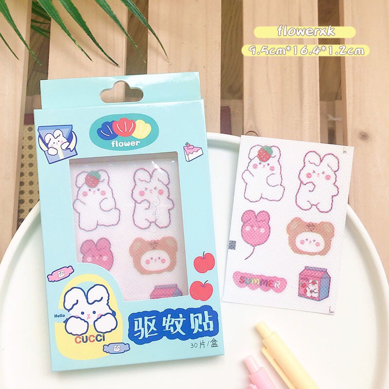 Set 6 miếng dán sticker chống muỗi và côn trùng đốt tiện lợi, Miếng dán đuổi muỗi an toàn họa tiết dễ thương