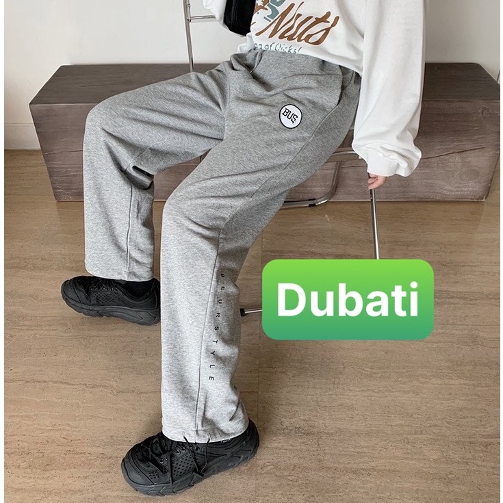 QUẦN JOGGER THỂ THAO CHỮ BUS CHẤT NỈ DA CÁ NAM NỮ CÓ BO PHONG CÁCH CAO CẤP -DUBATI FASHION