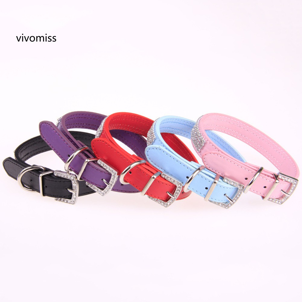 Vòng Cổ Giả Da Đính Đá Cho Thú Cưng
