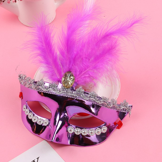 Mặt nạ lông vũ nửa mặt hóa trang cho nam và nữ-Mặt nạ hóa trang halloween,lẽ hội, bữa tiệc