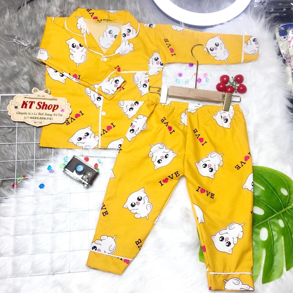 [10-24kg]💖100% vải KATE THÁI XỊN, KHÔNG PHA COTTON💖Bộ Pijama dài tay trẻ em |đồ ngủ | đồ đi biển cho bé