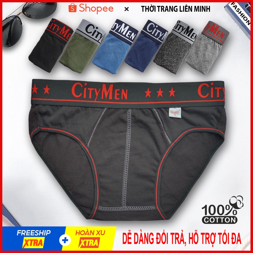 Quần lót nam CITYMEN cao cấp, vải cotton 100%, co giãn và thấm hút tốt, đồ lót, sịp tam giác, quần xì