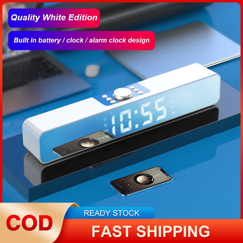 LED TV Thanh Âm Thanh Đồng Hồ Báo Thức Có Dây Không Dây Bluetooth Loa Rạp Hát Tại Nhà Surround Loa Siêu Trầm AUX USB cho Máy Tính PC TV