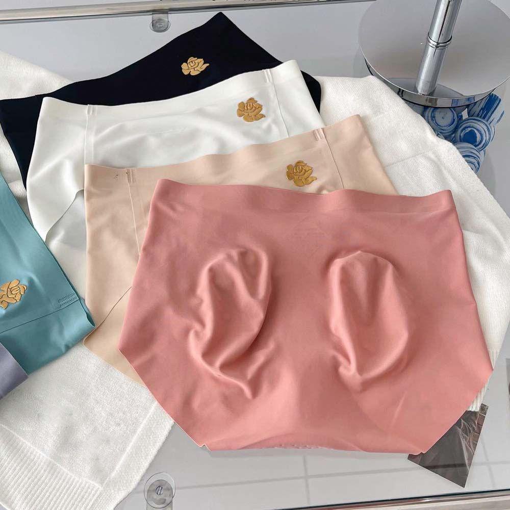 AROMA Quần Lót Latex Lụa Lạnh Không Đường May Lưng Vừa Phong Cách Hàn Quốc