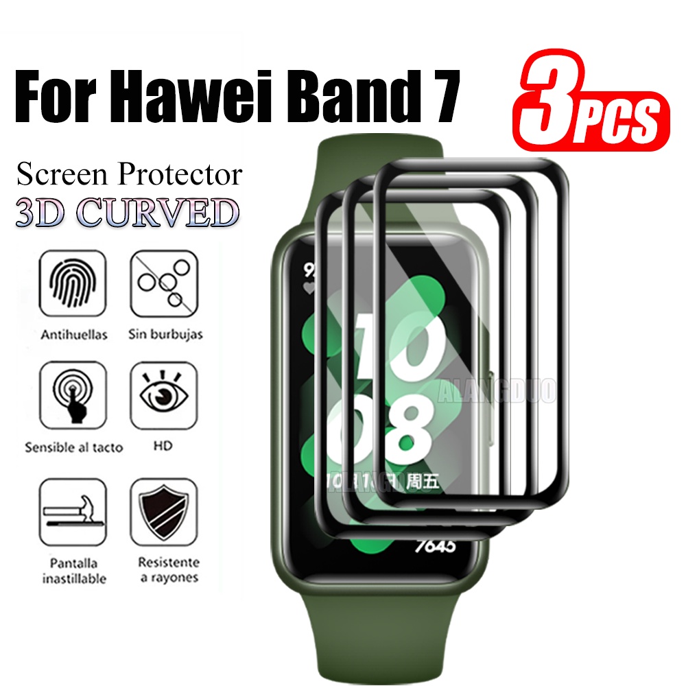 Set 3 Miếng Dán Cường Lực Cong 3D Bảo Vệ Màn Hình Cho Đồng Hồ Thông Minh Huawei Band 8 7 6 4 Pro Huawei Watch Fit 2 New Mini Honor Band 7 6