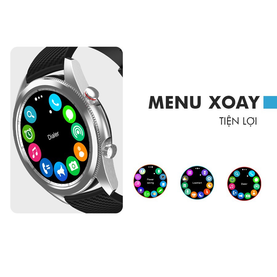 Đồng hồ thông minh DT91 - Gọi điện, nghe nhạc Bluetooth, Menu xoay siêu đẹp, chống nước, tặng kèm dây da