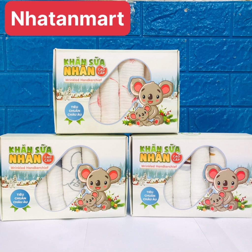 Khăn sữa MIPBI nhăn họa tiết 2 lớp siêu mềm mại thấm hút cho bé Sơ Sinh ( HỌA TIẾT NGẪU NHIÊN)