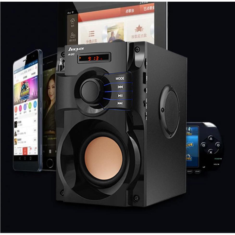 (Mẫu mới 2019) Loa THÙNG Bluetooth Cao Cấp Super Bass RS - A100 (có điều khiển từ xa)