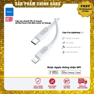 [Made for iphone] Cáp sạc nhanh chính hãng Rock Type C to Linghtning