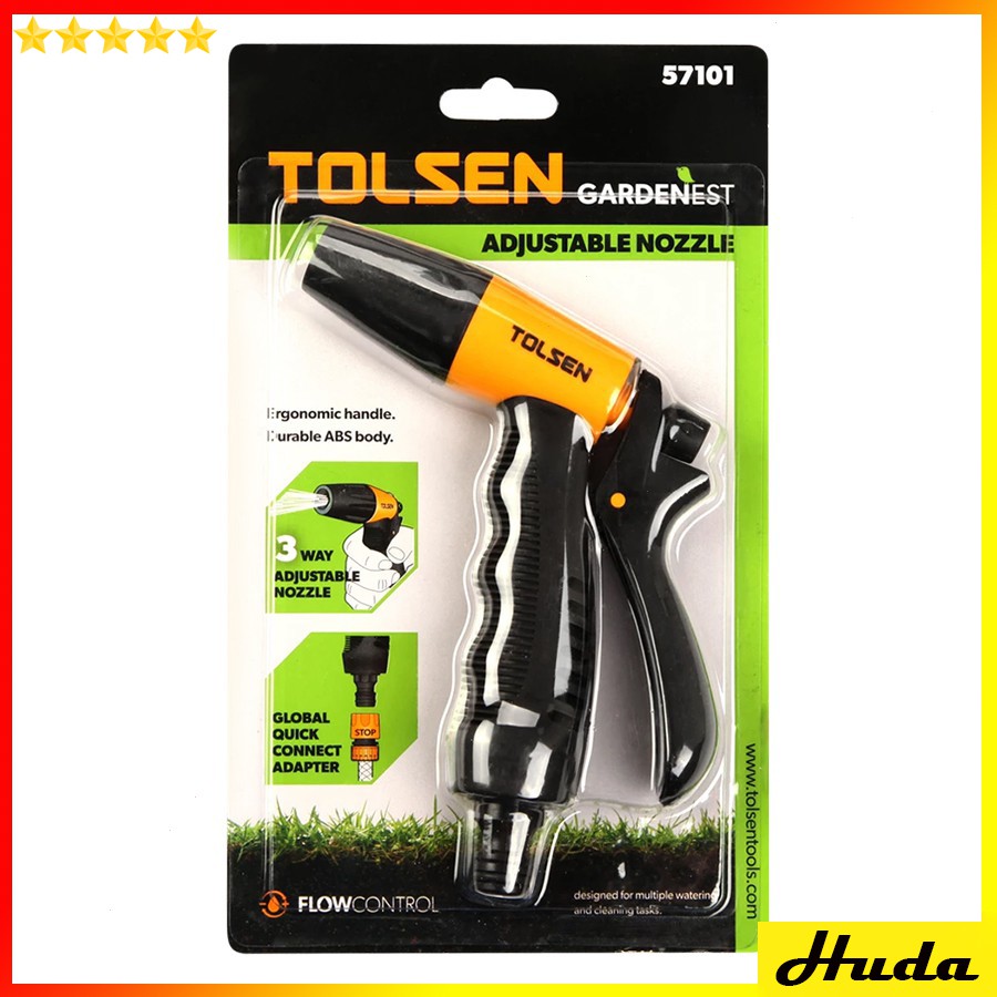 TOLSEN Bộ vòi phun nước và khớp nối tưới cây làm vườn sịt rửa xe chỉnh tia 57101 HHCS03122