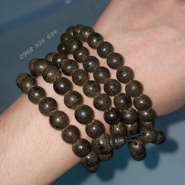 Vòng trầm hương 108 hạt quấn tay 💖FREESHIP💖 Vòng gỗ đeo tay 8 ly phong thủy