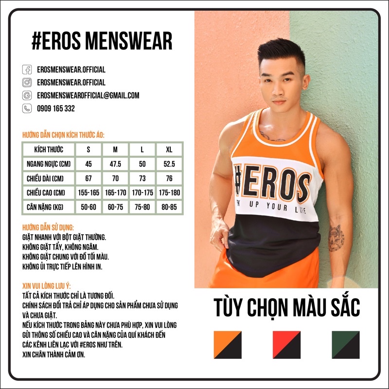 Áo Ba Lỗ Nam Thể Thao EROS BULK UP YOUR LIFE TANKTOP