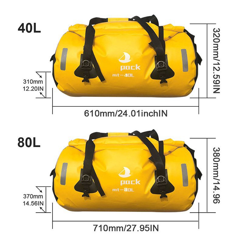 Túi Đựng Hành Lý Chống Thấm Nước Gắn Đuôi Xe Mô Tô 40 / 60l / 80l & 4 Dây & 1 Dây & 2 Dây 60cm