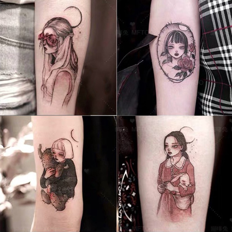 【SIYA Magic Tattoo】Tổng Cộng 30 ảnh Hình Xăm Dán Tạm Thời Hình Thủy Thủ Mặt Trăng Đen