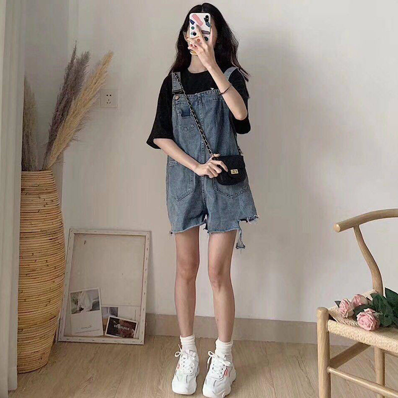 Quần Yếm Denim Phong Cách Hàn Quốc Dành Cho Nữ Size Xs-2Xl | BigBuy360 - bigbuy360.vn