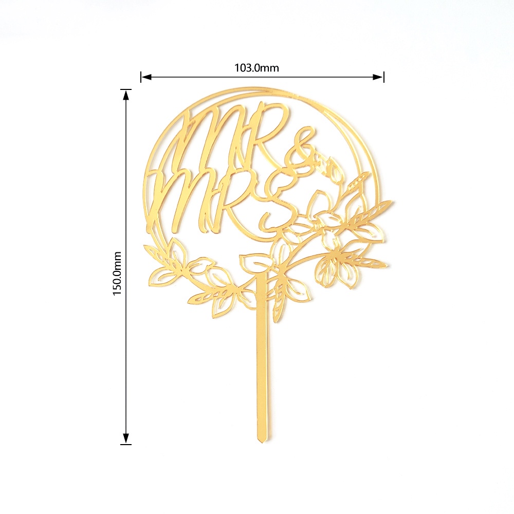 Que Cắm Trang Trí Bánh Kem Chữ Mr & Mrs / Bride to Be / Kissd / Happy Wedding / Happy Anniversary