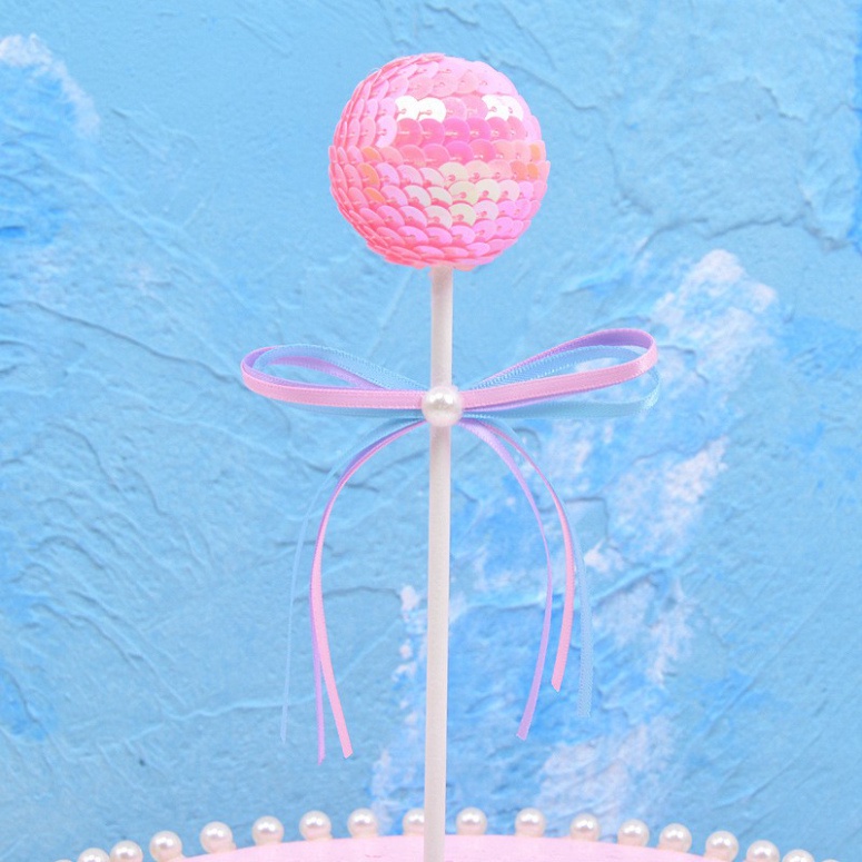 Que cắm bóng kim tuyến trang trí bánh kem, trang trí bánh sinh nhật