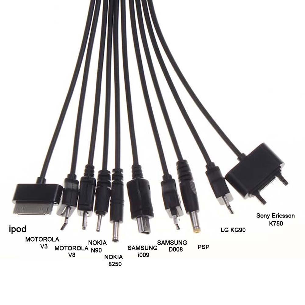 Cáp sạc đa năng 10 đầu dây xoắn hỗ trợ IP5/6/7,độ dài 3m sạc nhanh dùng cho tât cả ĐT